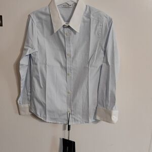 Dolce & Gabbana Light Blue and White Button Down Shirt Size 5 Kids